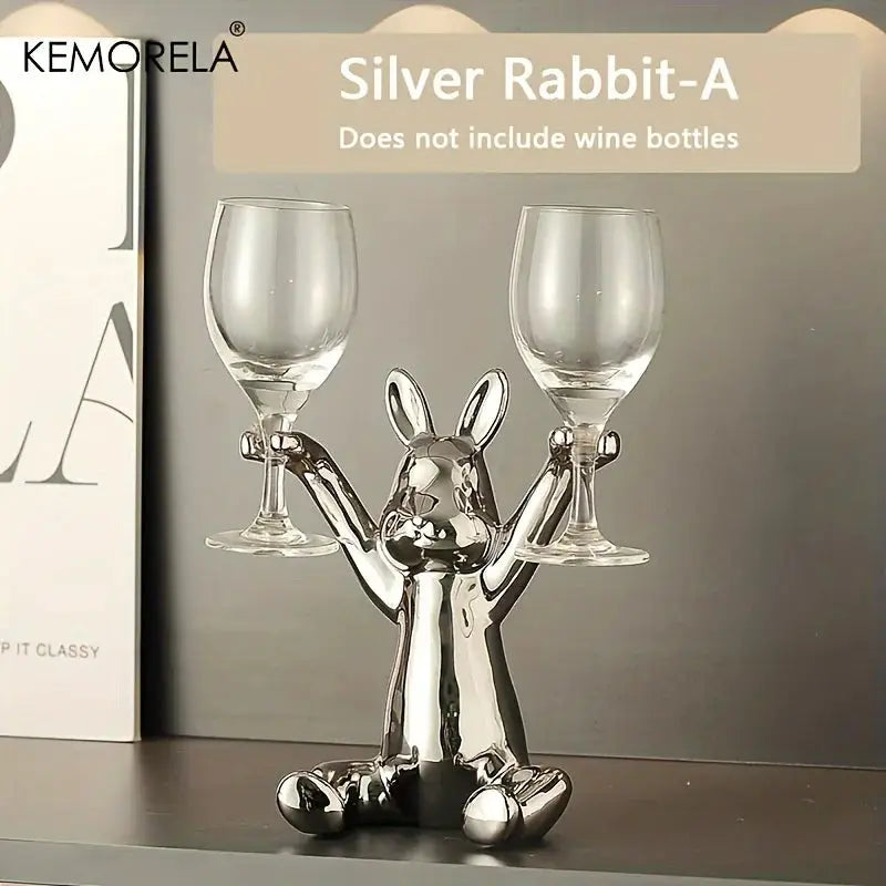 KEMORELA 1PCS Creative Rabbit Wine Rack Ornaments Ceramic Material Holiday Decoration Cup Holder Living Room Wine Rack Ornaments from PriceLows™