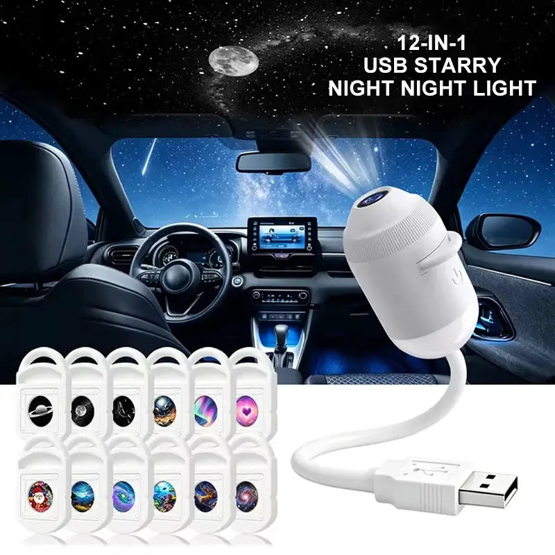 Starry Sky Projector Night Light | Usb Powered | 360 Degree Rotation