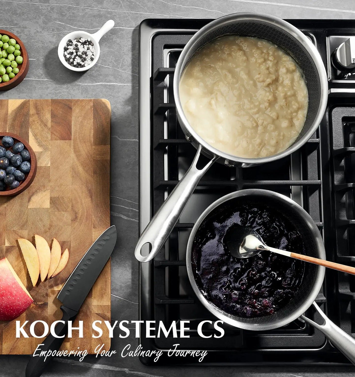 KOCH SYSTEME CS Nonstick Stainless Steel Saucepan, 2 Quart Tri-Ply Stainless Steel Sauce Pan with Nonstick Honeycomb Interior from PriceLows™
