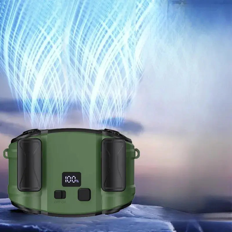 Outdoor Double Air Outlet Fan Portable Waist Hanging Neck Strong Dual Air Vents Fans For Travel Sports Courier Outdoor Working from PriceLows™