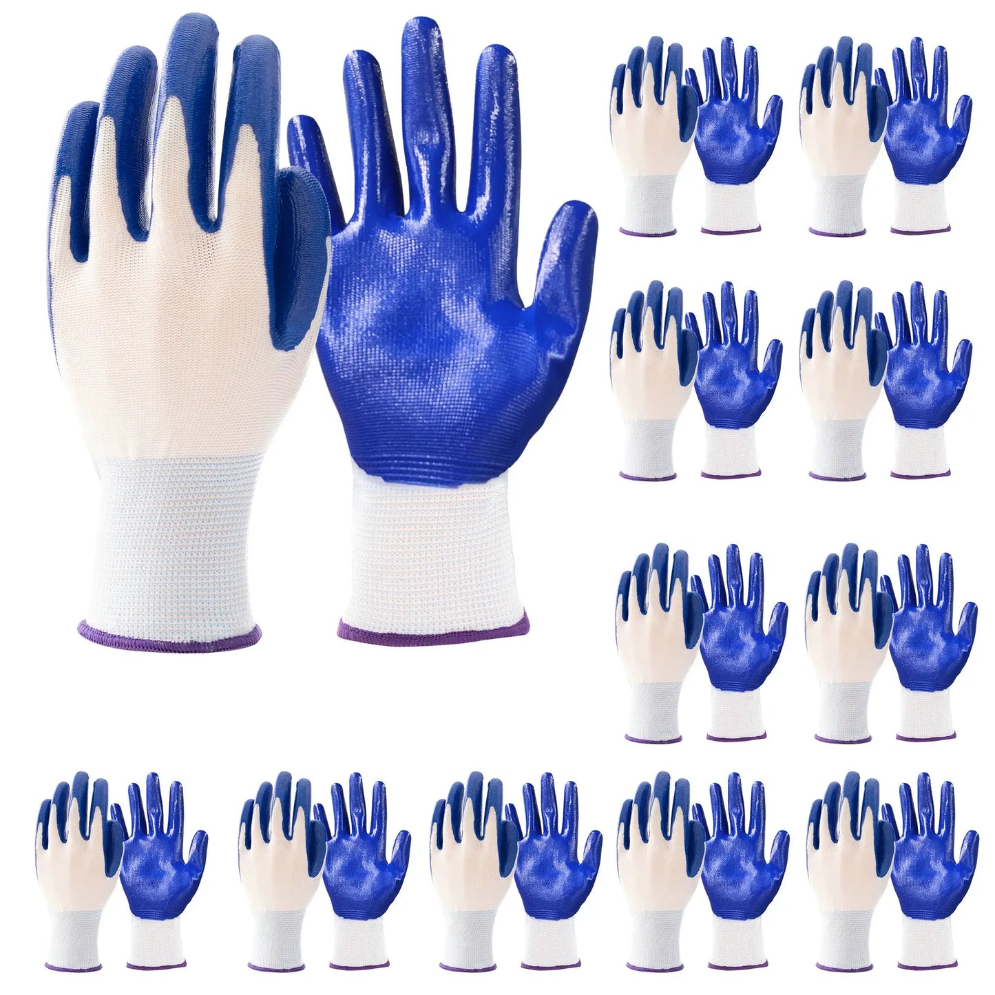 12-Pack Nitrile Rubber Gloves, Gardening Gloves Oil-Resistant Non-Slip Grip for Mechanics & Laborers | Medium from PriceLows™