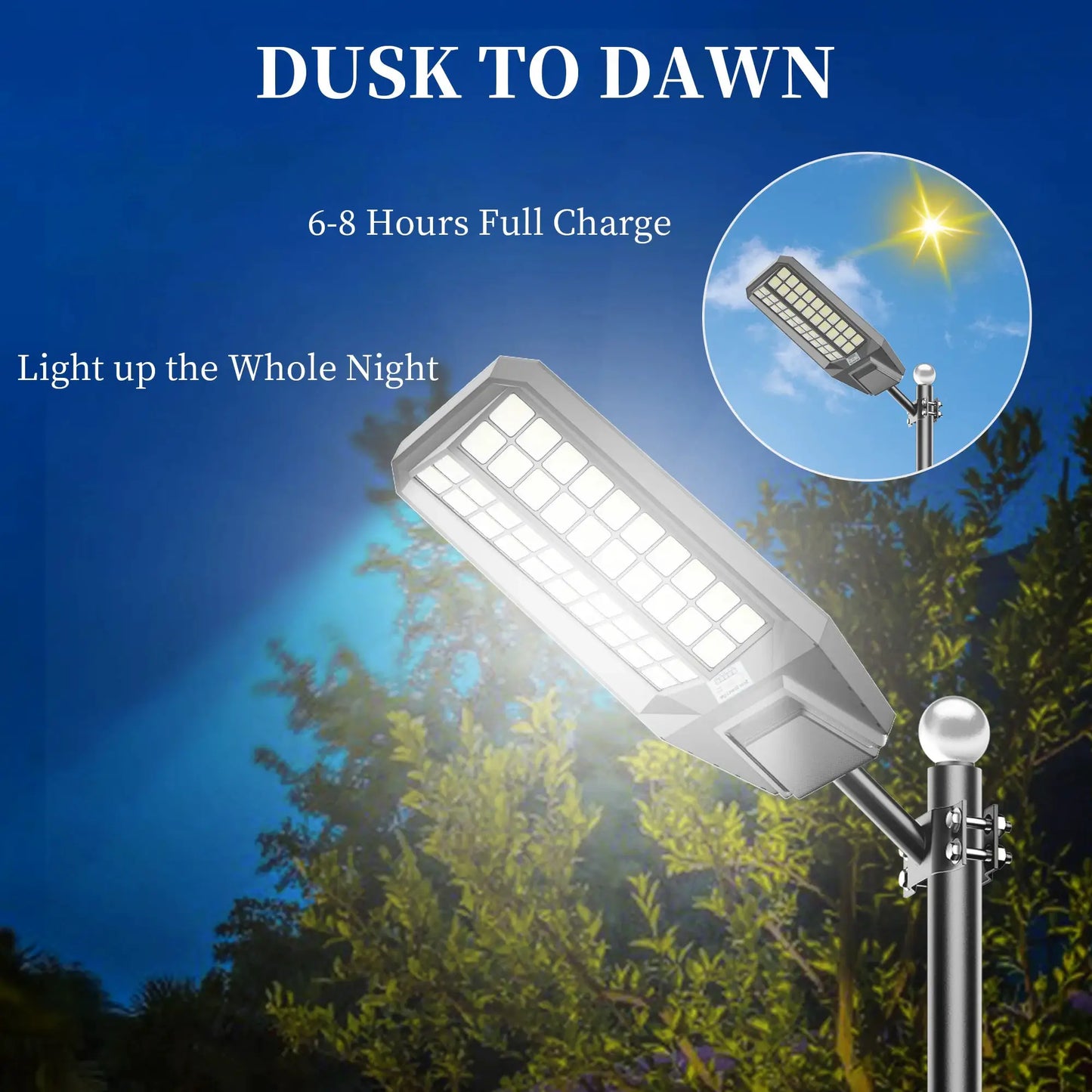 8000W Extra-Large Super-Bright Outdoor Solar Street Light, LED with Motion Sensor, IP65 Waterproof for Commercial Lighting from PriceLows™