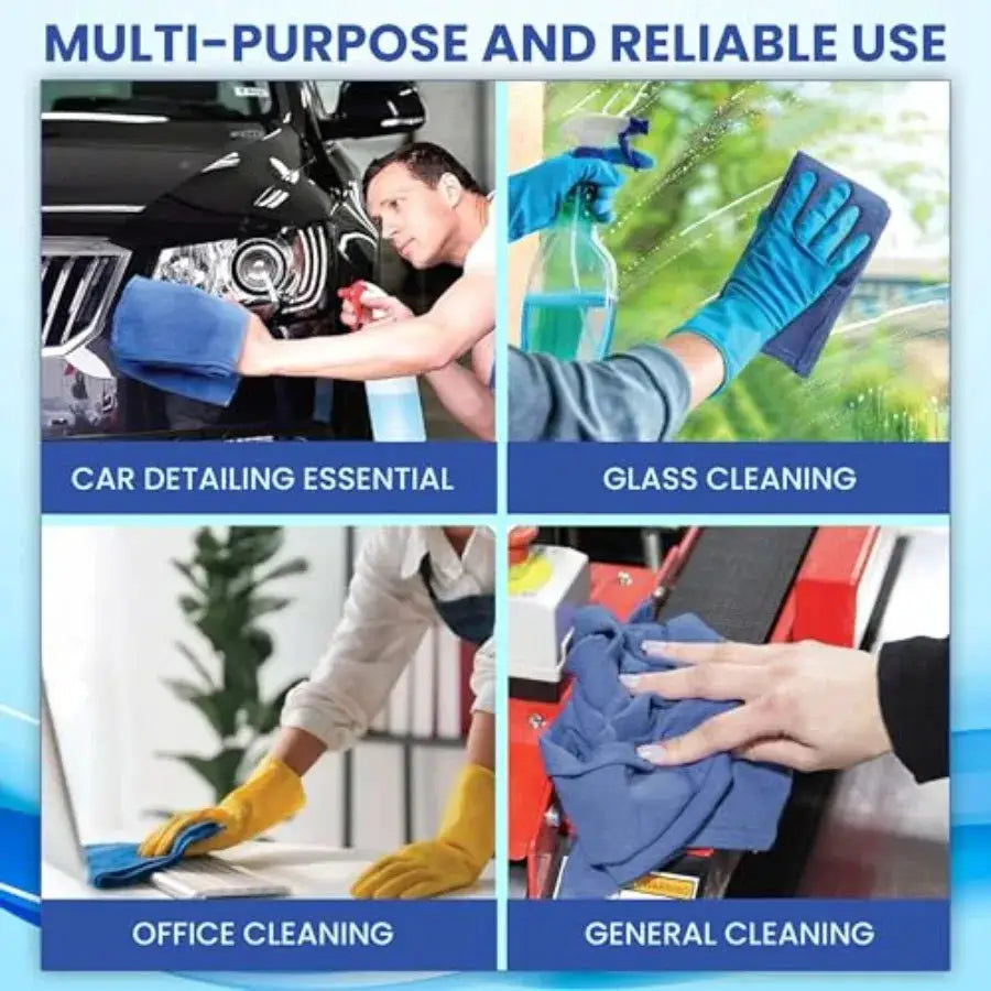 Blue Huck Towels - Pack of Shop Bulk Cleaning Towel Multipurpose for Window Glass Mechanic Garage and Commercial % Cotton Pre-W from PriceLows™