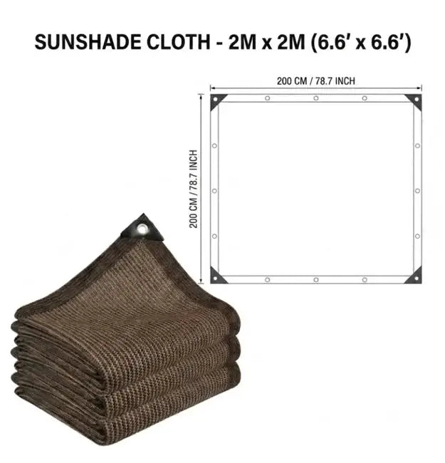 Outdoor Sun Shade Net | Durable Brown Canopy | UV Protection | Multiple Sizes