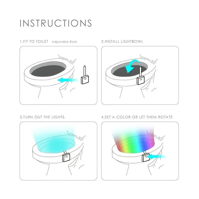 Toilet Night Light | Motion Sensor | 8 Color LEDs | AAA Included from PriceLows™
