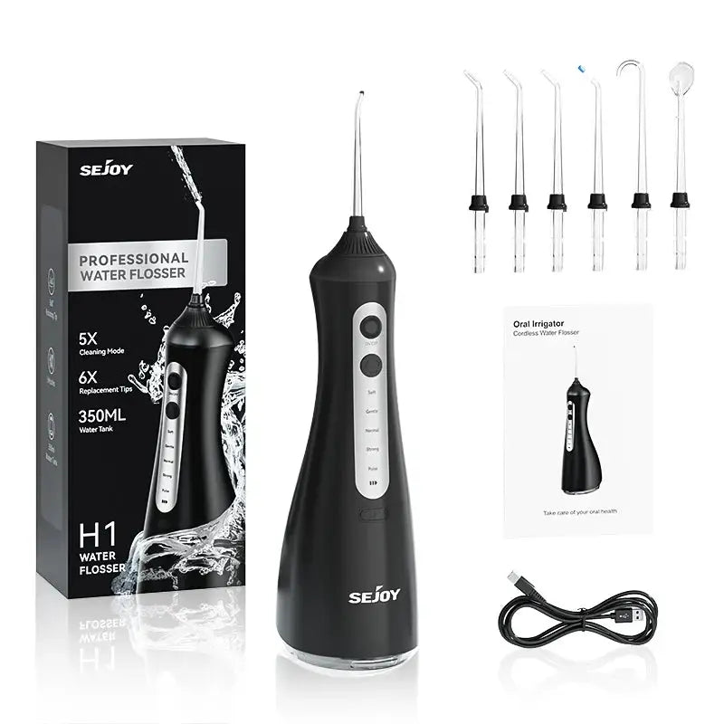 Water Flosser | Cordless 350ML Water Tank | 6 Cleaning Modes | IPX7 Waterproof