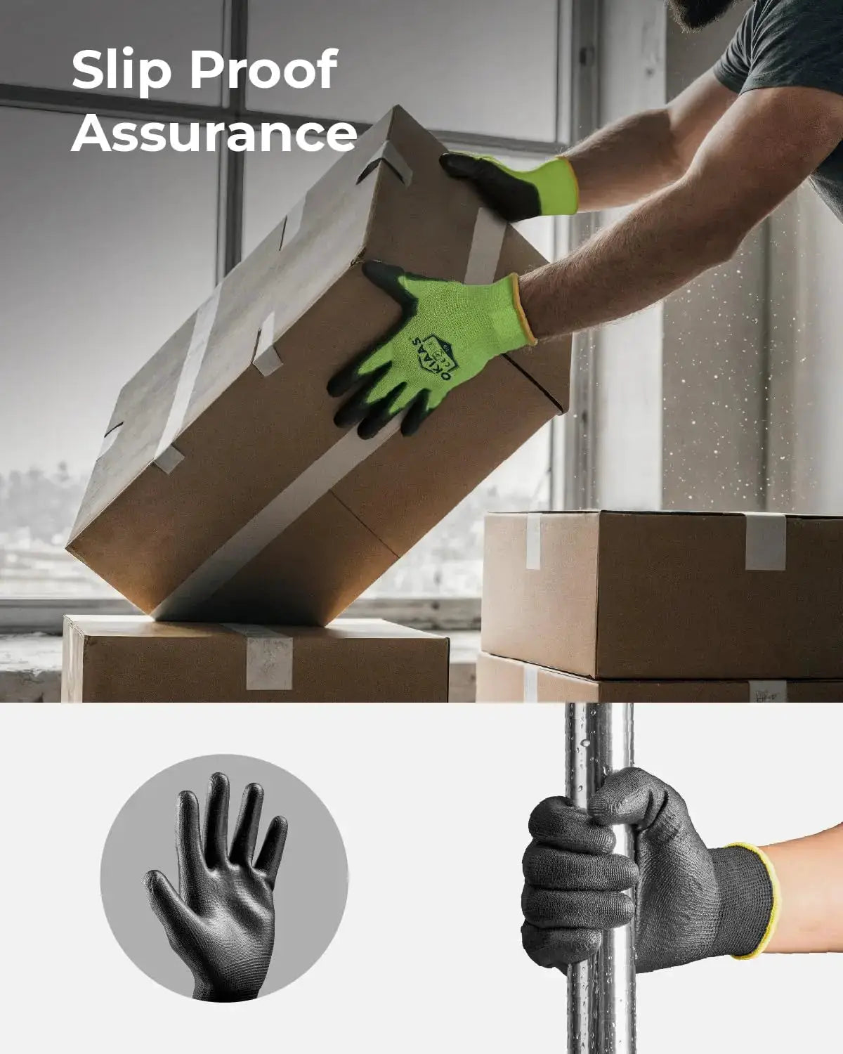 Ultra Thin Work Gloves with Grip, 12 Pairs Bulk, Lightweight Polyurethane Coating, Green X-Large from PriceLows™