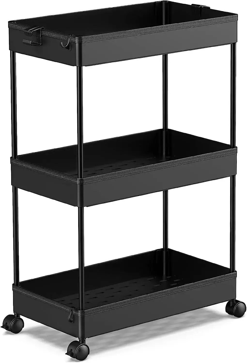 Rolling Storage Cart 3 Tier, Bathroom Cart Organizer Mobile Shelving Unit Multi-Functional Shelves for Office, Kitchen, Bathroom from PriceLows™