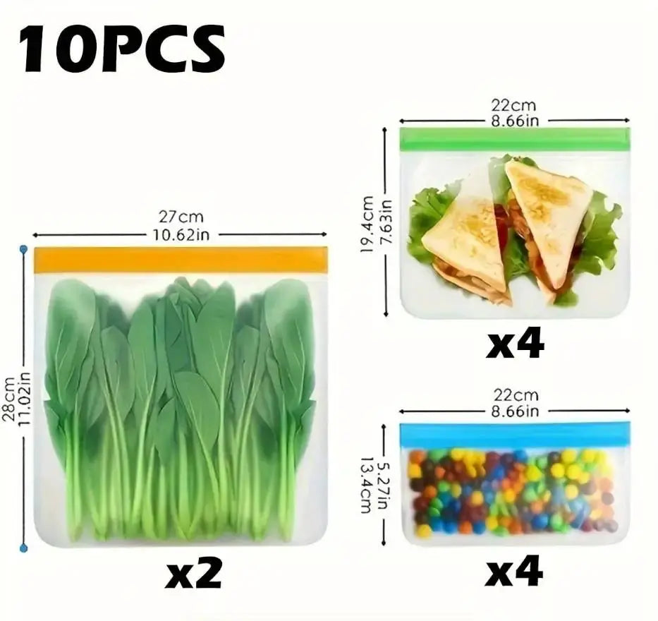 Reusable Silicone Food Bag | Leakproof | Freezer Safe | Multiple Sizes