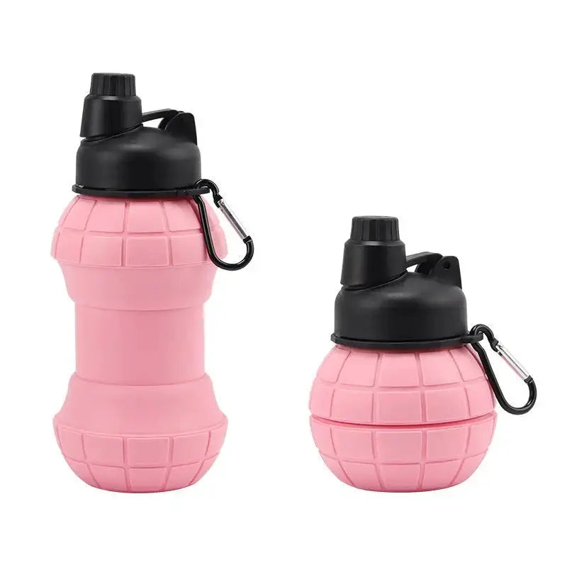 New 1Pcs 500ml Cup Portable Kettle Grenade-Shaped Silicone Collapsible Water Cup For Sports Outdoor Hiking Travel from PriceLows™