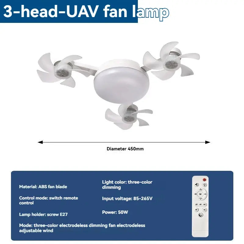 Ceiling Fan Light | E27 Base | Remote Dimmable LED | Nordic Modern