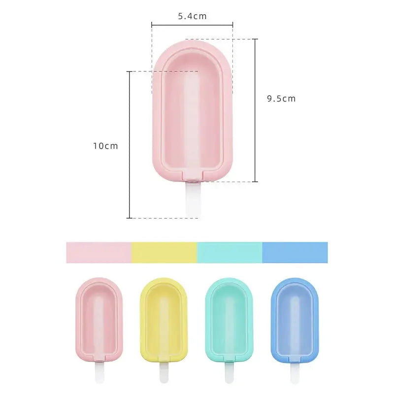 4Pcs Silicone Ice Lolly Moulds with Sticks Reusable Ice Cream Forms Popsicle Mold DIY Ice Cream Maker Ice Cube Mold Kitchen Tool from PriceLows™