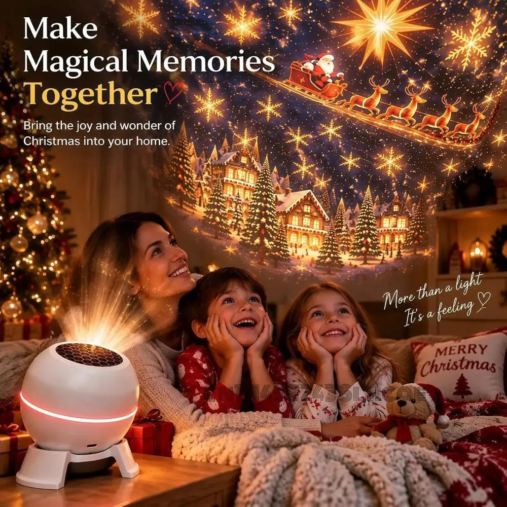 Christmas Projection Night Light | USB Powered | LED Holiday Lamp