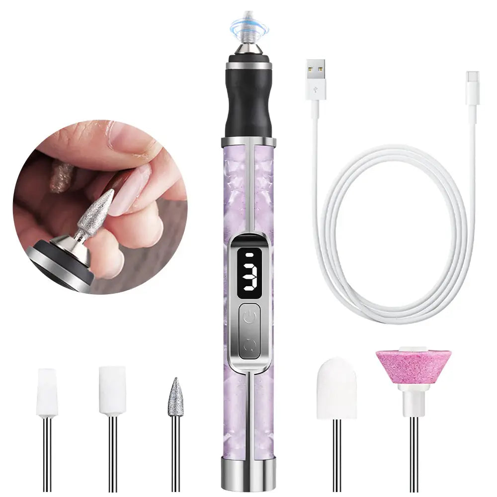 Rechargeable Electric Nail Drill Kit with 3 Modes and LED Display, Manicure Pedicure Polishing Grinding Machine for Gel Removal from PriceLows™