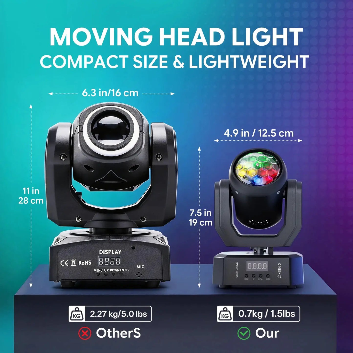 Yiflamefly 1/2/4Pcs Mini 30W Moving Head Beam Lights R/G/W/G/Y/Cyan LED Stage Lights With Magic Ball Effects For Party KTV Bar from PriceLows™