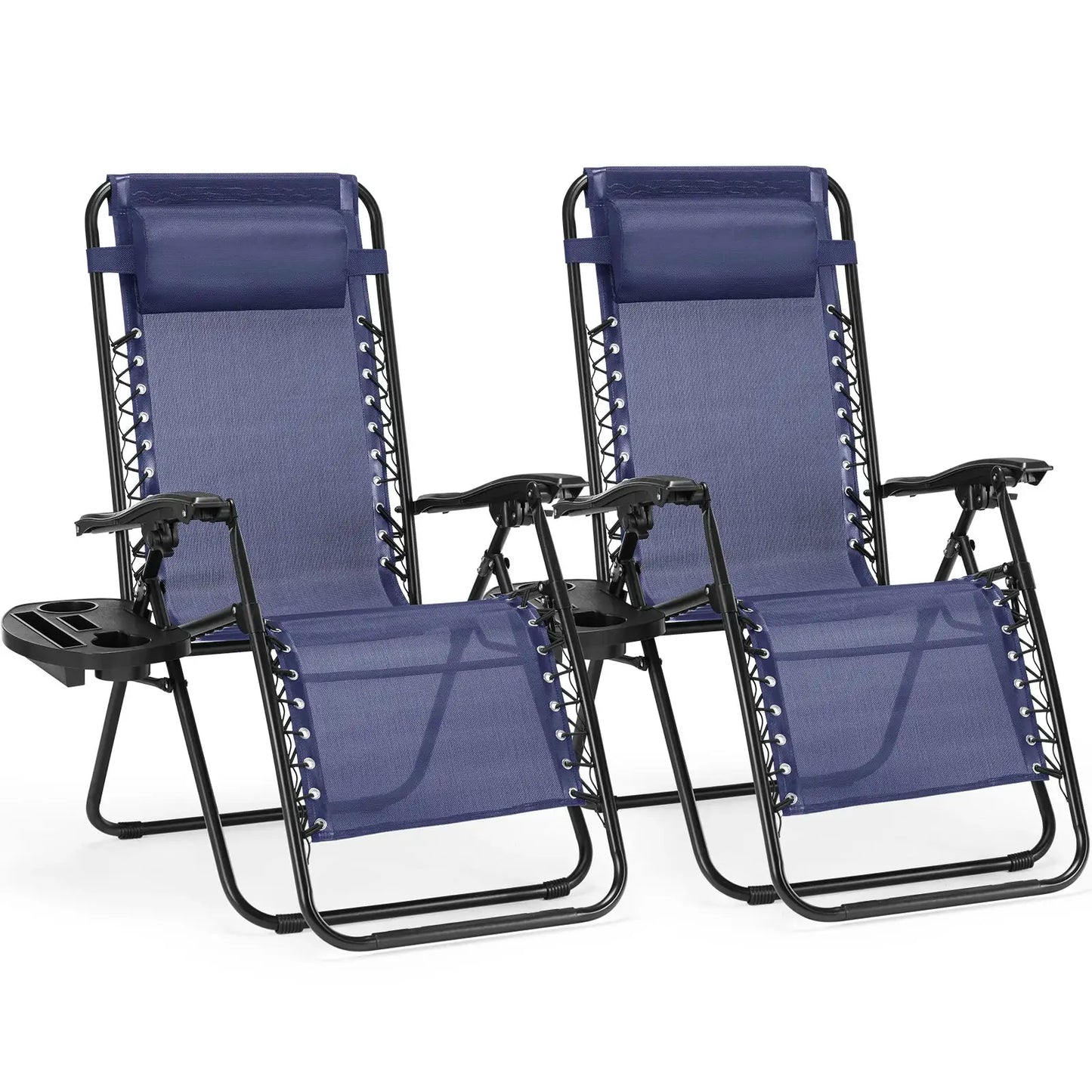 JHK Zero Gravity Portable Recliner Camping Patio Outdoor Garden Lounge Chair with Cup Holder Trays Adjustable Pillow for Backyard from PriceLows™