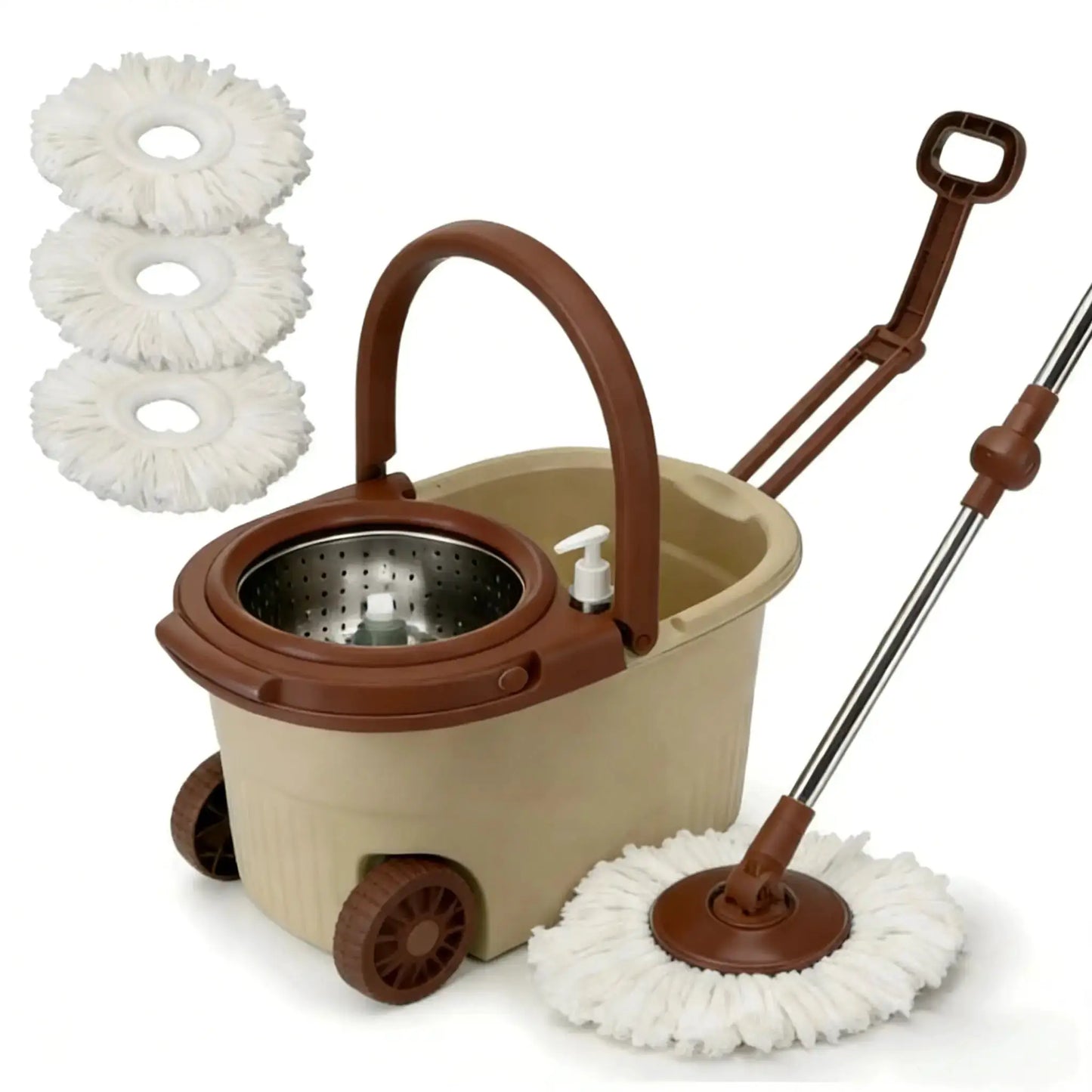 2-in-1 Dual-Drive Rotary Mop Set with Bucket – 360° Spin Mop for Wet & Dry Floors, Hands-Free Wringing, Easy Home Cleaning from PriceLows™