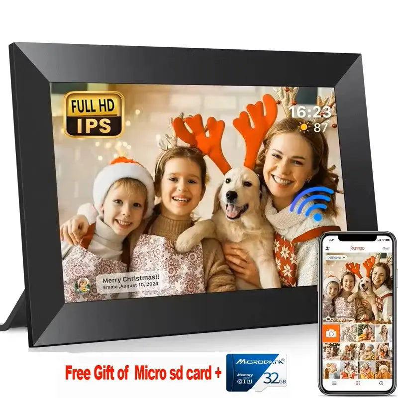 Frameo 10.1 Inch WiFi Digital Photo Frame with Calendar Digital Picture Frame with 1280x800 IPS HD Touch Screen, Good Gift from PriceLows™