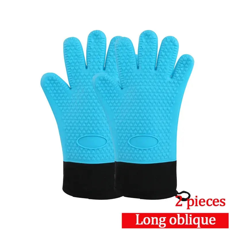 Silicone Heat Resistant Gloves | Non-Slip Grip | Oven Grill Mitts | 1-2 Pcs