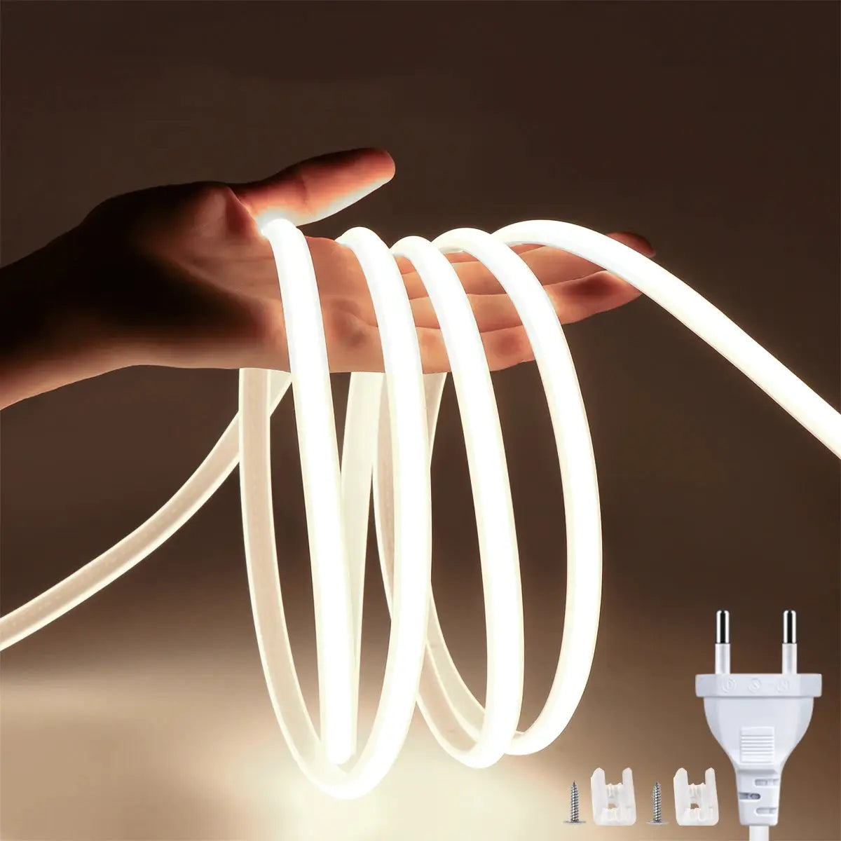 220V 110V COB Led Strip With EU US Plug Power Switch Waterproof Led Tape Flexible Ribbon for Outdoor Garden Kitchen Lighting from PriceLows™