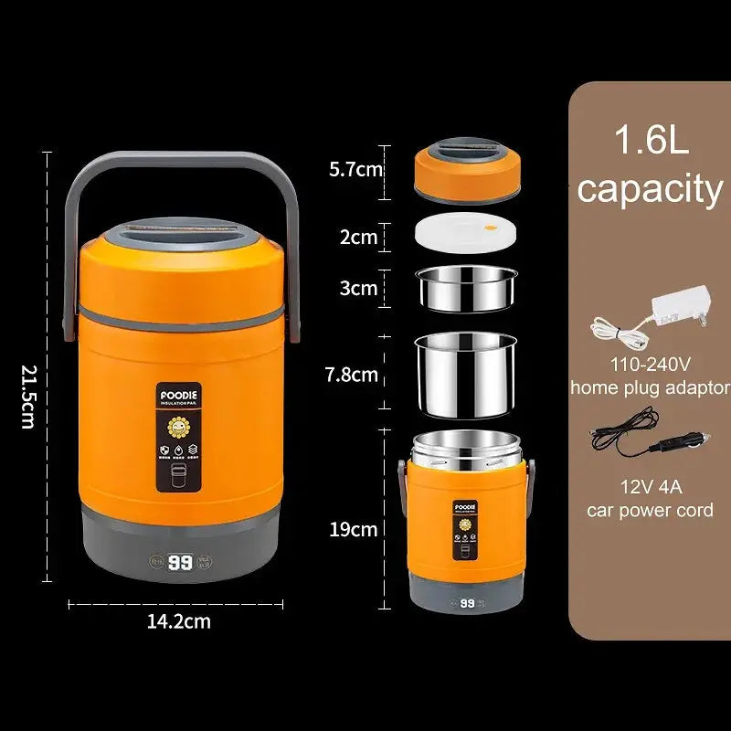 100-240V Electric Lunch Box 12V Car Rice Cooker Portable 304 Stainless Steel Double Layer Linner Thermal Insulation Lunch Box from PriceLows™
