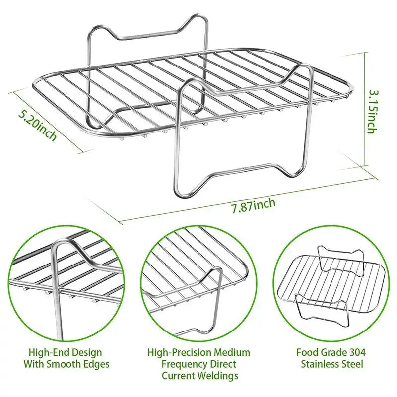 Air Fryer Rack | Double Basket Compatible | Ninja Foodi DZ201 DZ401