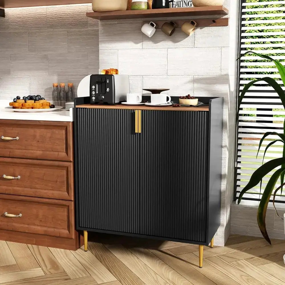 Elegant Sideboard Buffet Cabinet with Textured Finish, Coffee Bar Cabinet with Wine Storage for Kitchen, Dining, and Living Room from PriceLows™