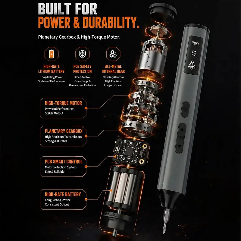 Precision Electric Screwdriver | 60 In 1 | 5 Speed Adjustable | S2 Steel Bits