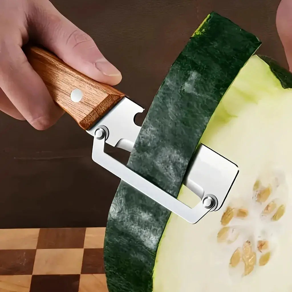 2 PCS Multi-Functional Kitchen Peeler, Vegetable Peeler, Wooden Kitchen Tool, Premium Wooden Handle - Stainless Steel Single Blade & Built-In Bottle Opener, Suitable for Peelable Vegetables & Fruits from PriceLows™