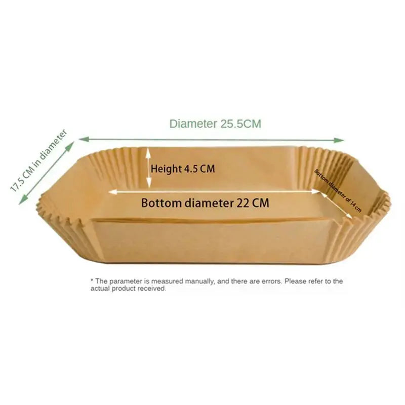 Air Fryer Paper Liners | Rectangular Bakeware | Ninja Compatible | 26 x 17.5 cm