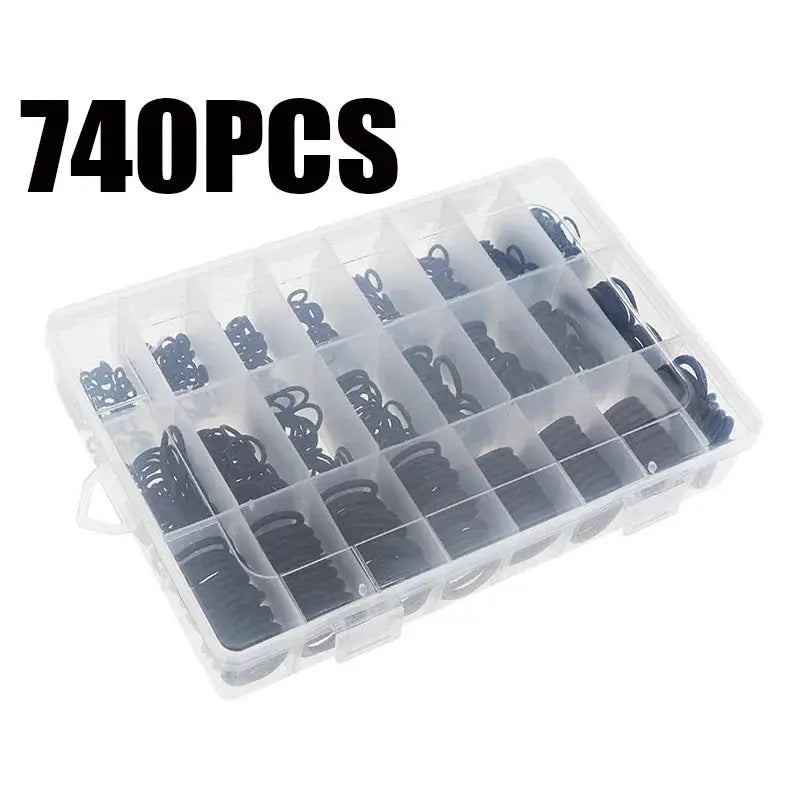 740/1200Pcs O-ring Rubber Gaskets Seal Ring Set Nitrile Rubber High Pressure O-Rings NBR Sealing Elastic Band O Rubber Rings Set from PriceLows™