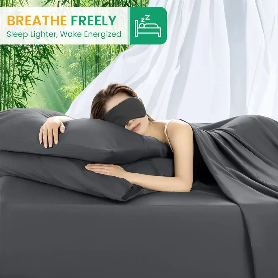 100 Viscose Derived from BambooSheets Queen Size, Ultra Breathable amp Cooling Bed Sheets for Hot Sleepers, Hotel Luxury Silky B from PriceLows™