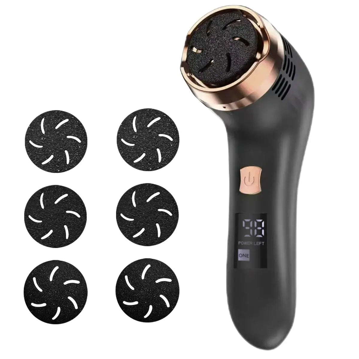 Rechargeable Foot Callus Remover Electric Pedicure Tool with Vacuum 6 Replaceable Heads USB Charging from PriceLows™