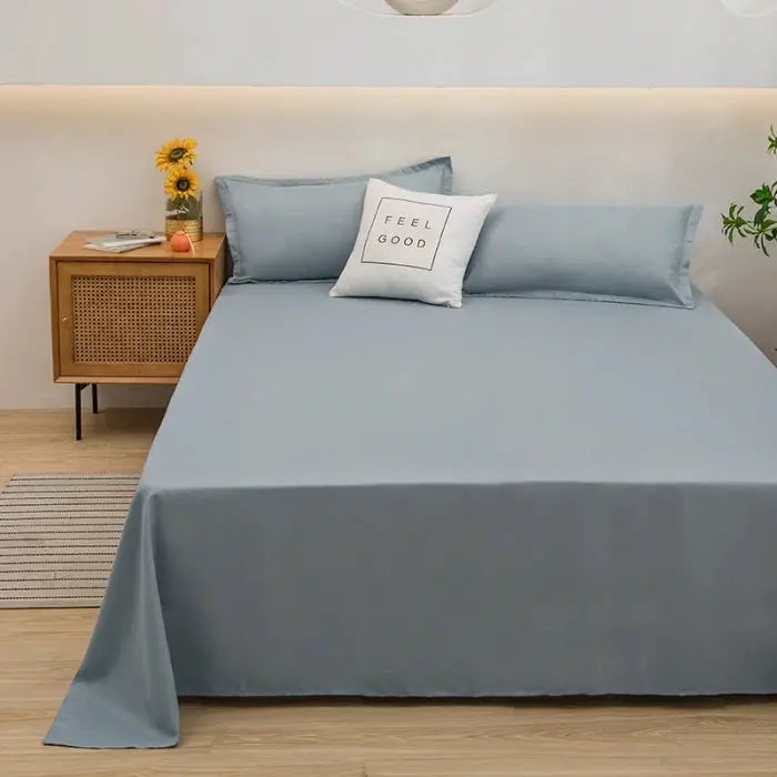 1pc Solid Color Flat Bed Sheet Soft Home Linen for Single/Double/Queen/King Beds from PriceLows™
