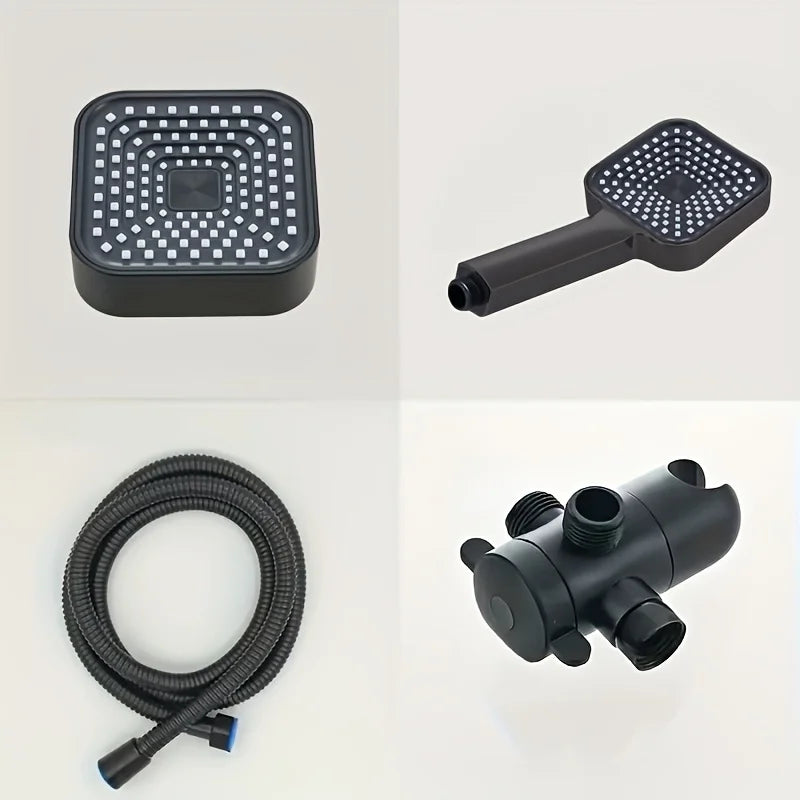 Shower Head Set | Two In One Handheld And Rain | Wall Mounted | With Long Hose