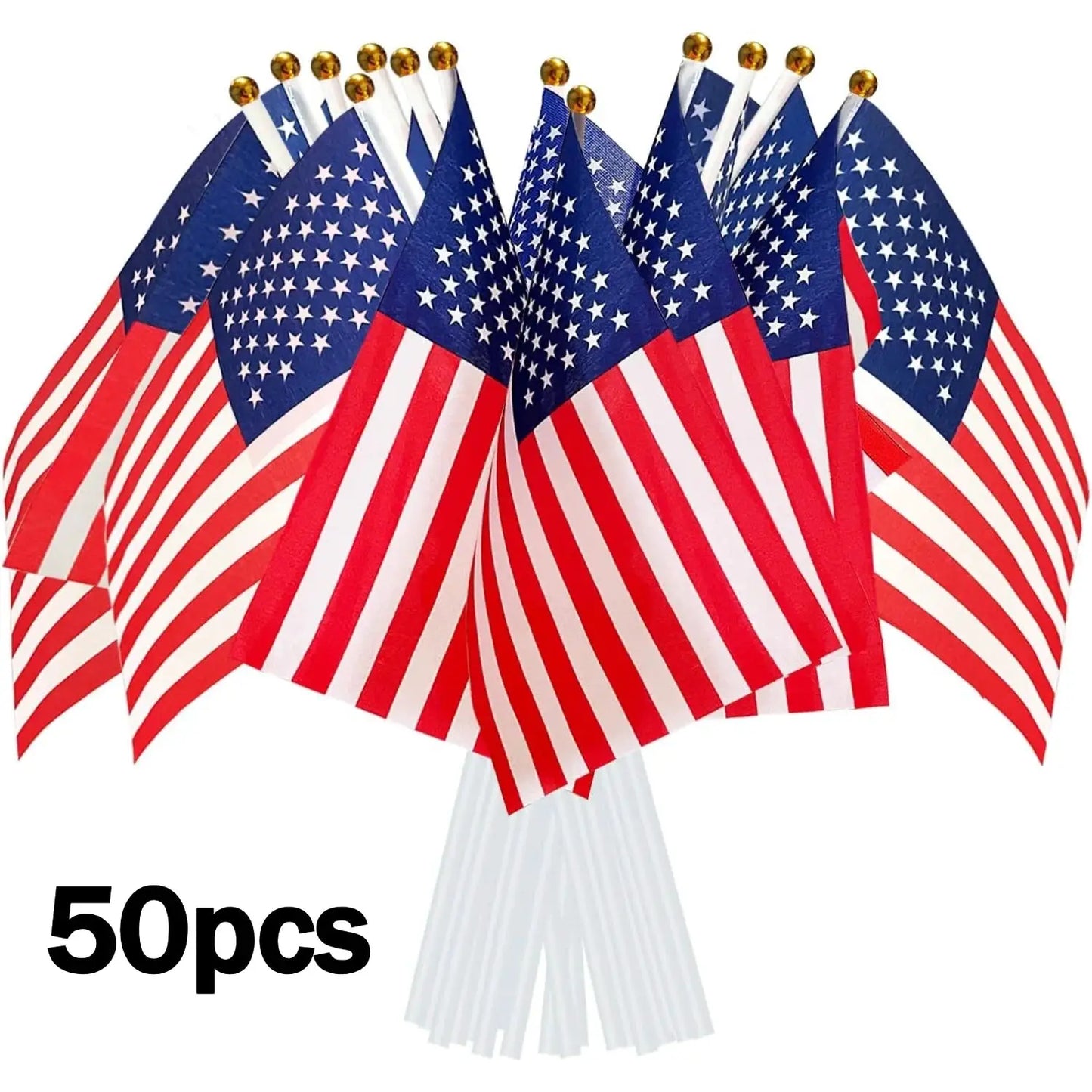 50pcs/20pcs American USA Flags on Sticks for 4th July Decorations, America Small Flags for Memorial Day Independence Day Decor from PriceLows™