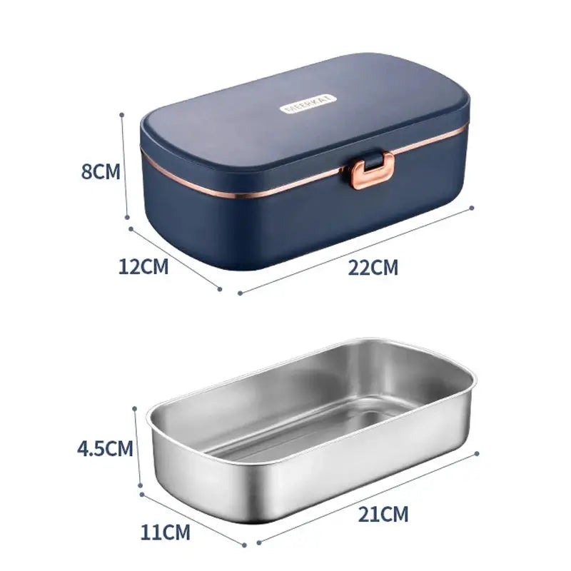 900ml Electric Lunch Box Water Free Heating Bento Box Portable Rice Cooker Thermostatic Heating Food Warmer For Office 220V from PriceLows™