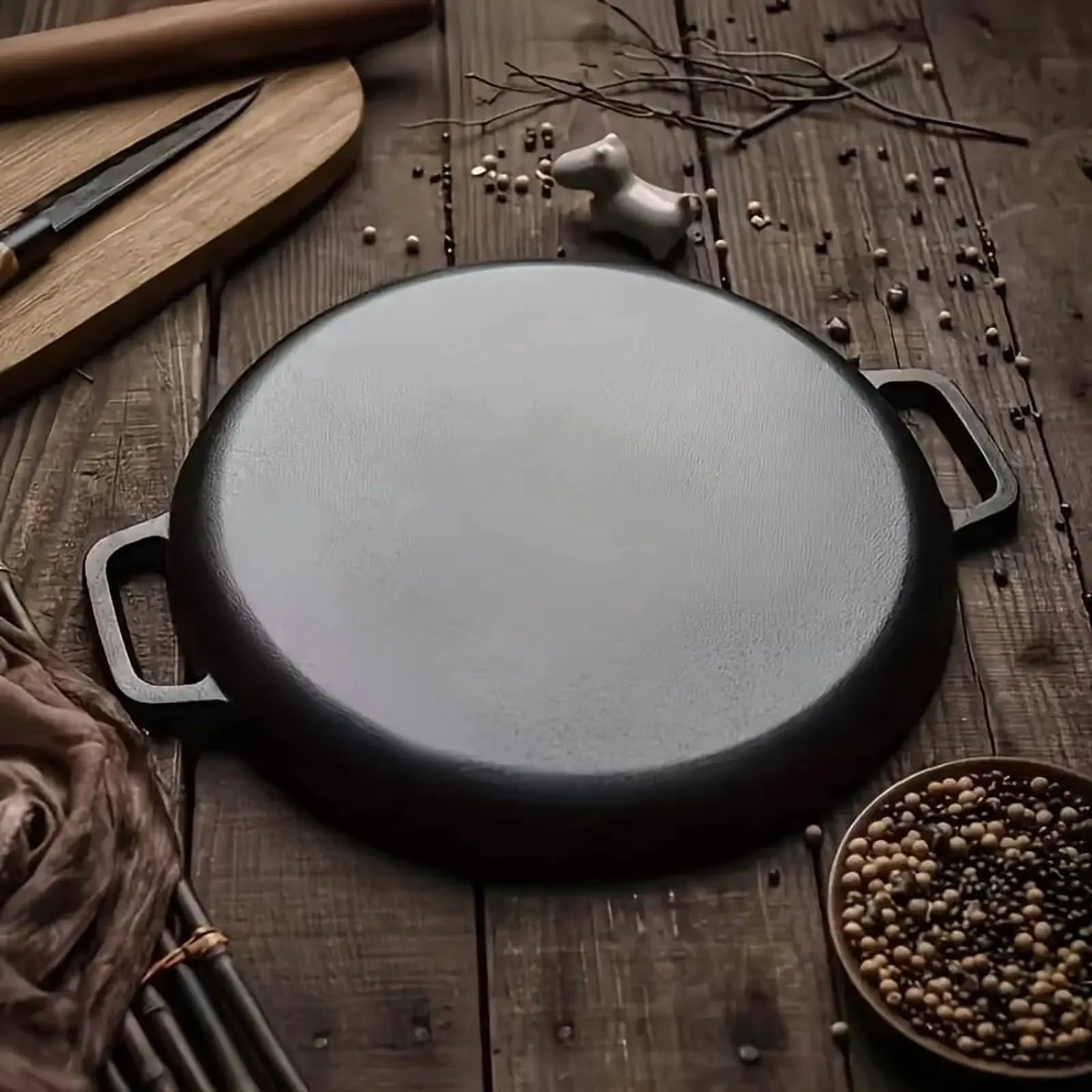 Cast Iron Skillet | Non-Stick Surface | All Stove Compatible | One Size