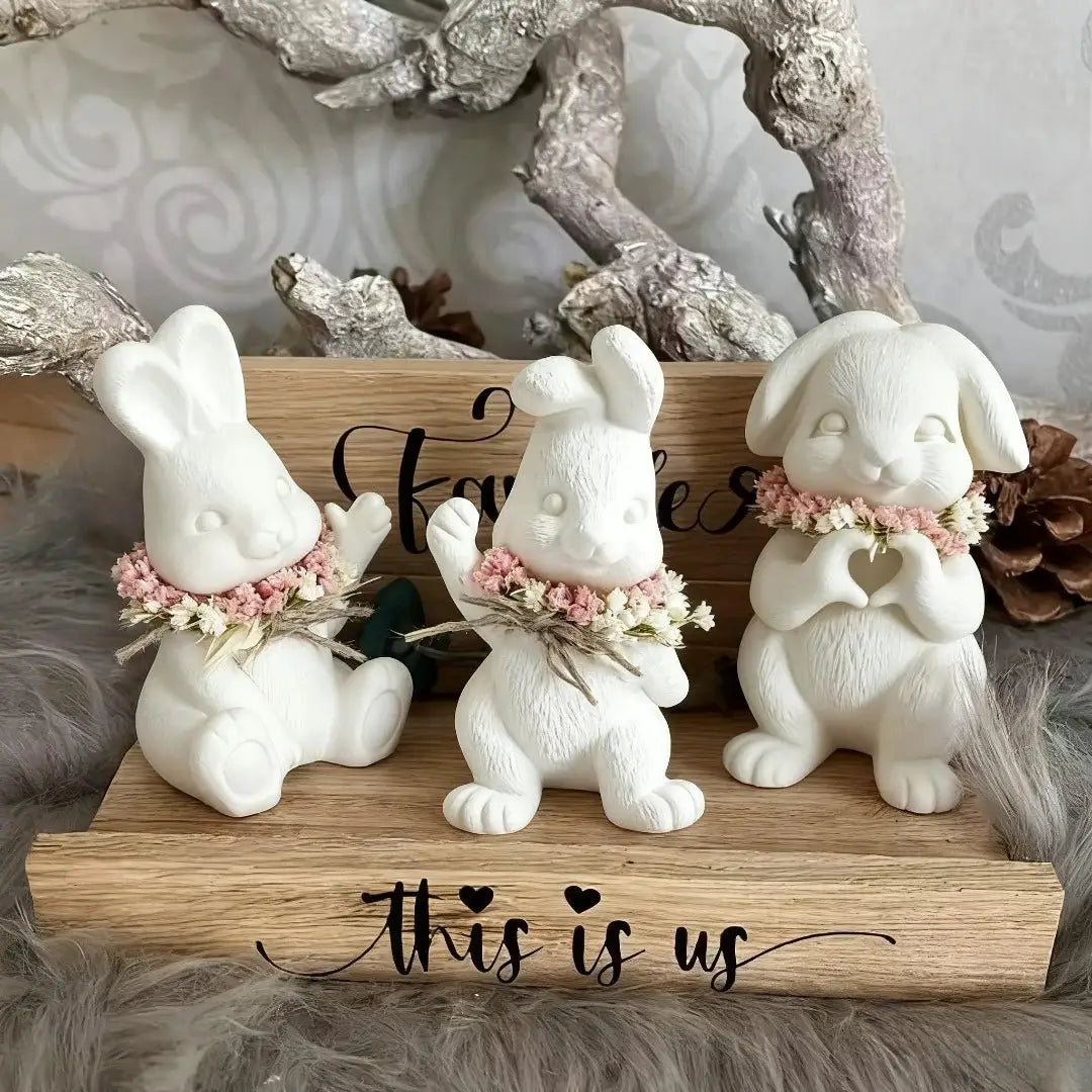 Silicone Rabbit Mold Set | Resin Crafts | 3pc Shape Kit