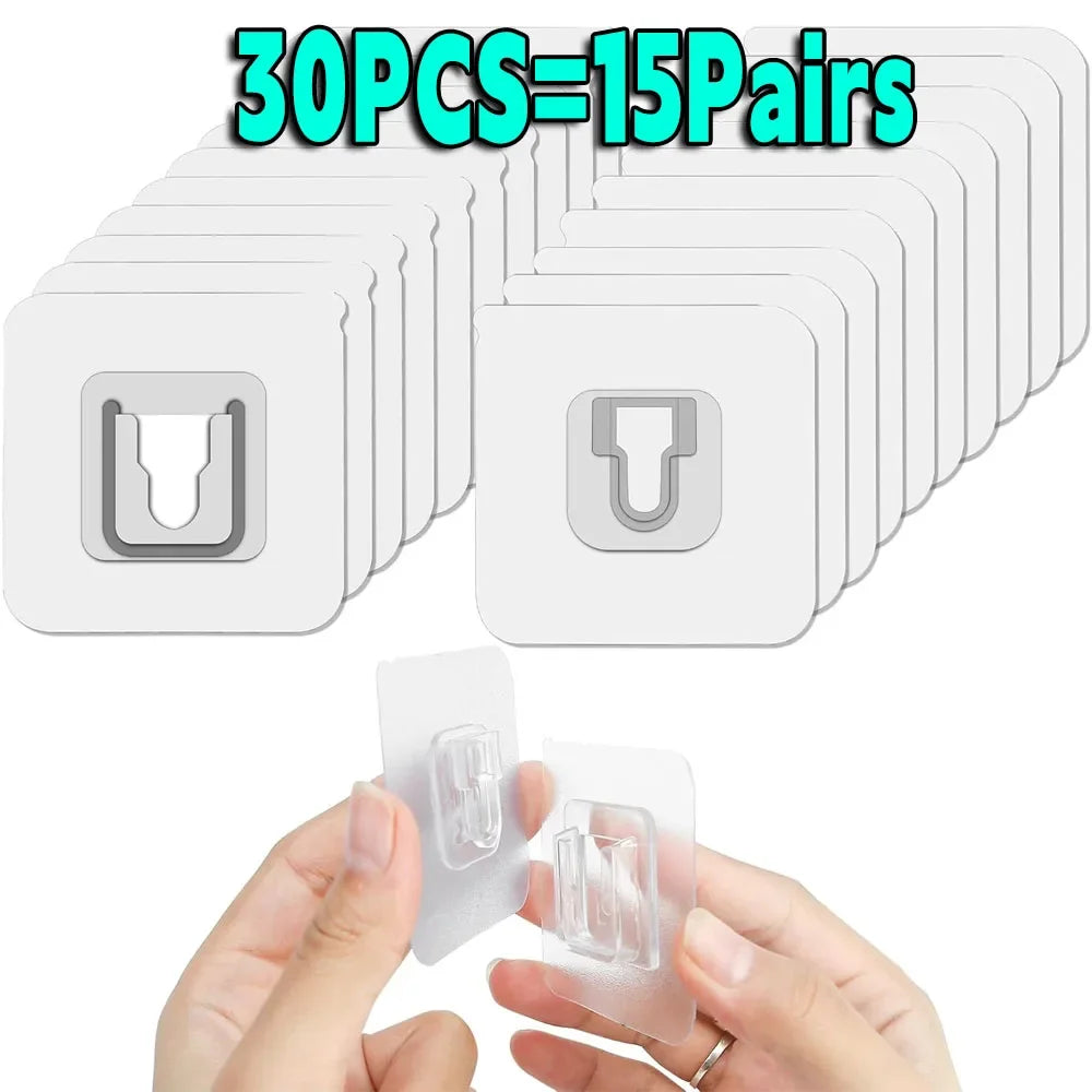 Double-Sided Adhesive Wall Hooks Hanger Strong Transparent Suction Cup Sucker Hooks Kitchen Bathroom Storage Plug Socket Holders from PriceLows™