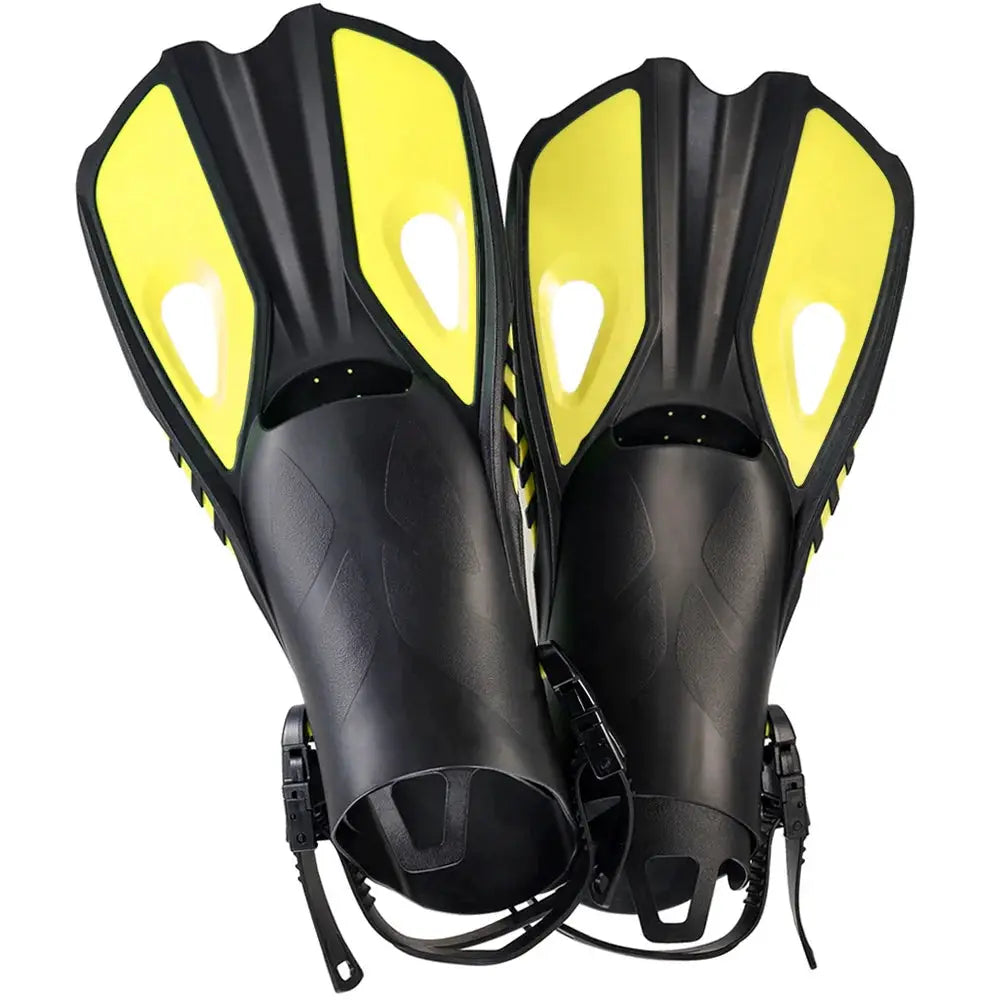 Snorkel Fins Swim Flippers Short Diving Frog Shoes Duck Webs Adjustable Silicone Travel Size Open Heel Adult Men Women Youth Kid from PriceLows™