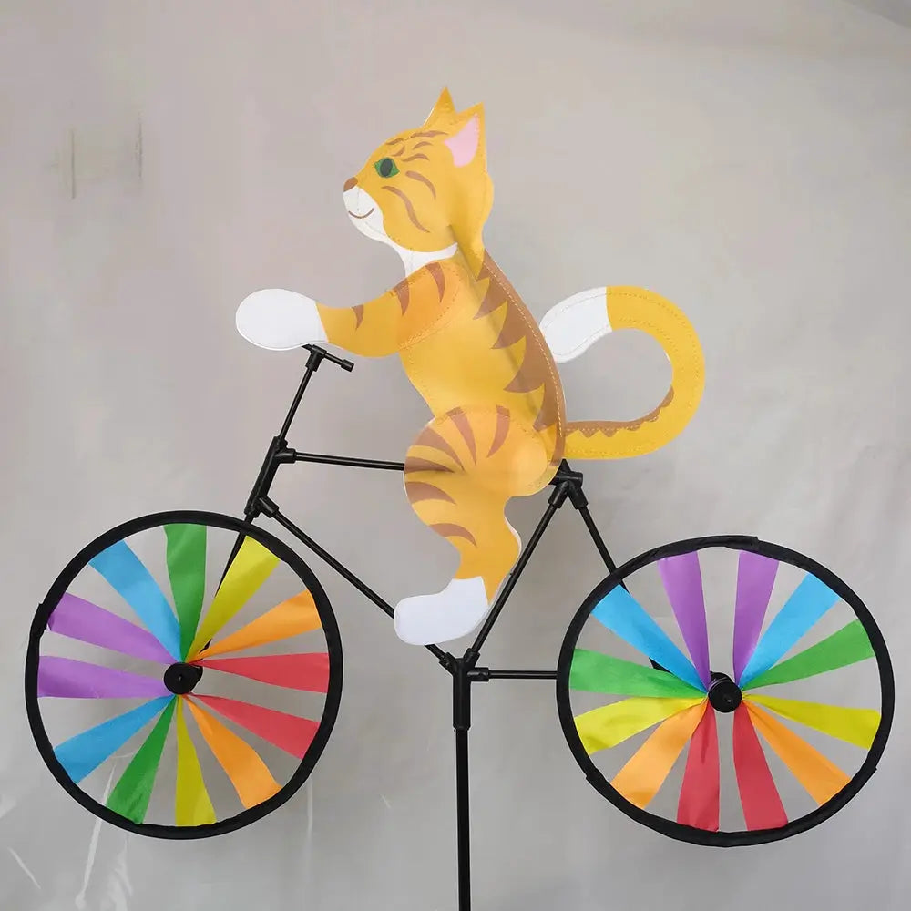 Animal Riding Three-dimensional Cartoon Modelling Windmill Creative Bicycle Wind Spinners Standing Pole Garden Yard Decoration from PriceLows™