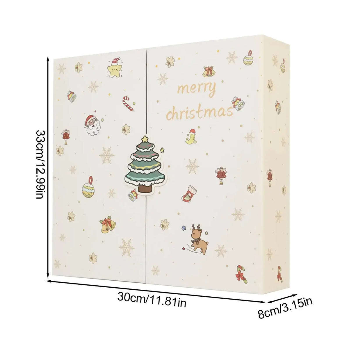Christmas Count Down Calendar Box | 24 Day Empty Design | Nonwoven Elk Pattern