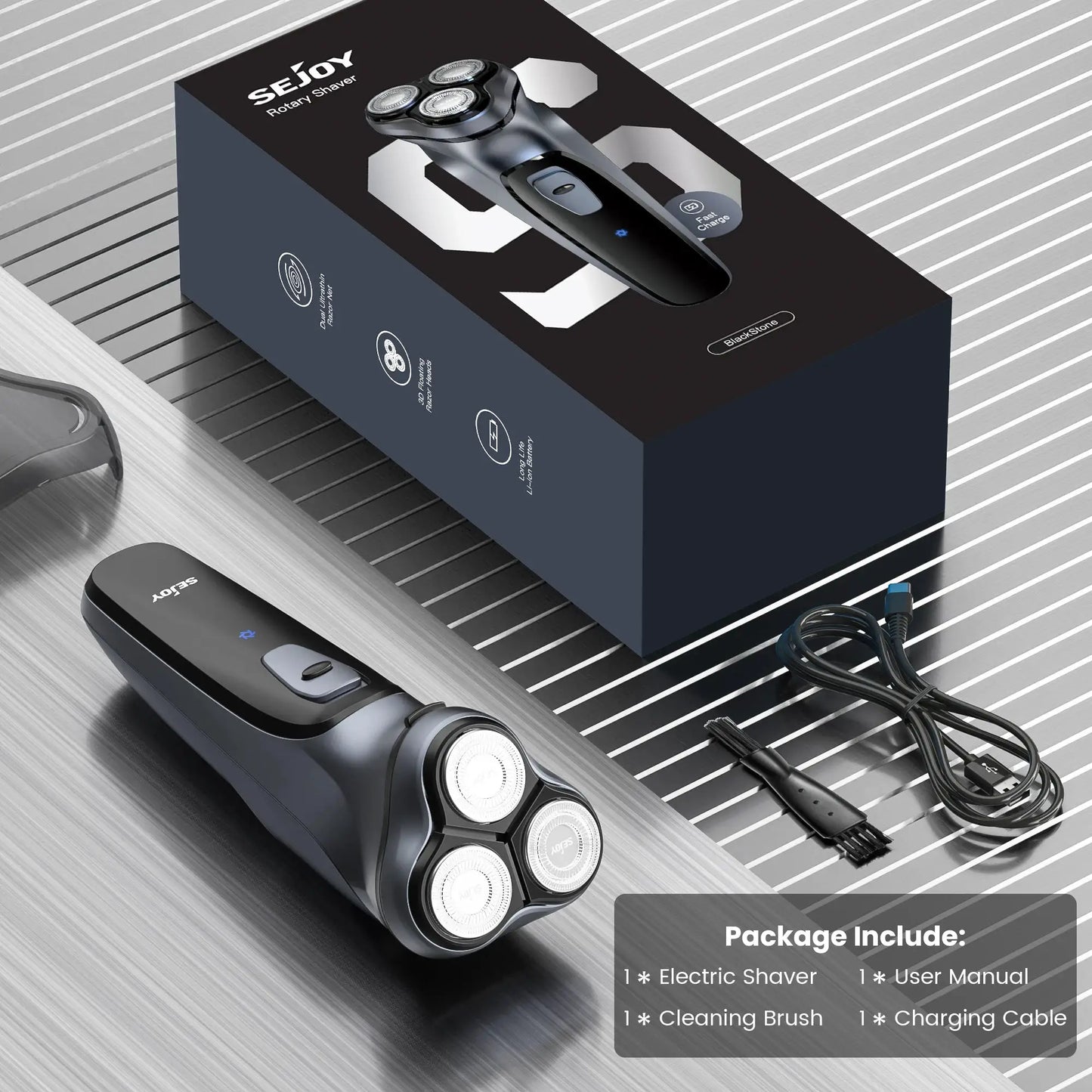 Men's Electric Shaver | 3D Floating Head | Wet And Dry Shaving | Rechargeable