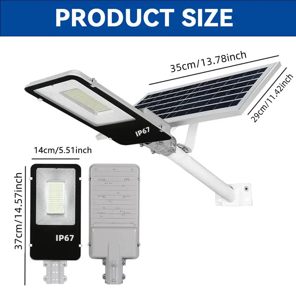 Solar Light High-Power 6500K LED Dusk to Dawn Waterproof LED Solar Street Light Backyard Street Lamps Security Flood Lighting from PriceLows™