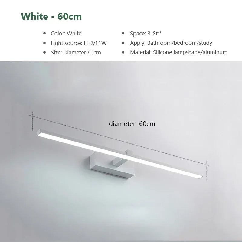 LED Wall Light | Three Color Temperatures | Aluminum | Bathroom