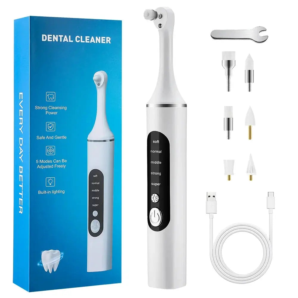 Electric Tooth Polisher | 6 Brush Heads | 5 Speed Modes | One Size