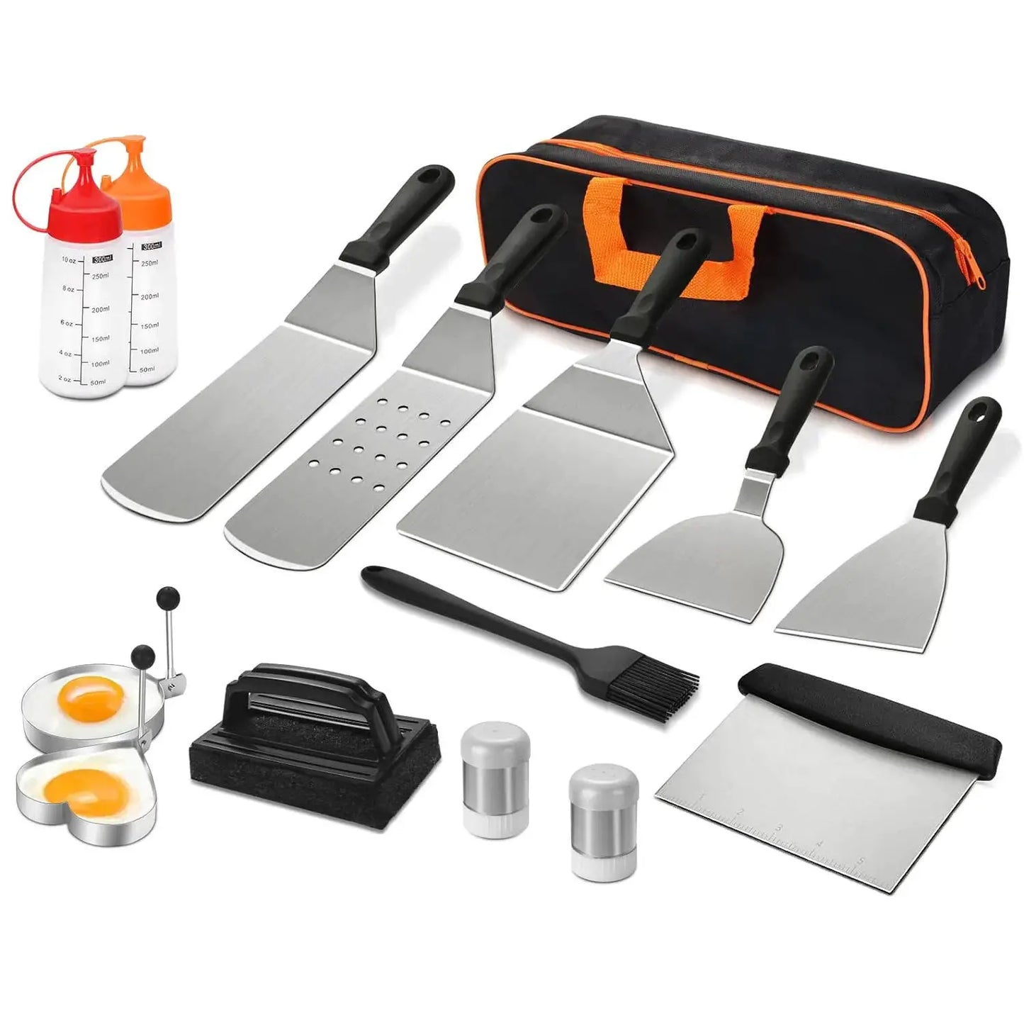 Griddle Accessories Kit | Enlarged Spatulas Included | Scraper | Teppanyaki Set