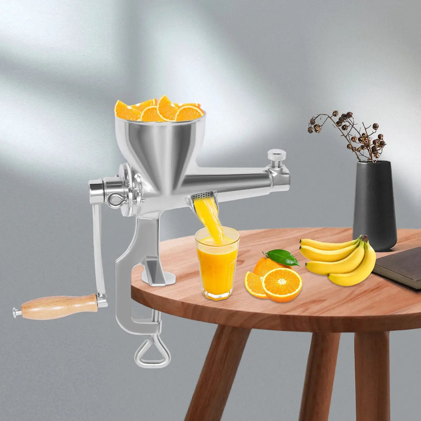 Fruit/Vegetable Squeezer Stainless Steel Manual Juicer with Screw Clamp Wheat grass Squeezed Fruit Vegetable Extrusion Silver from PriceLows™