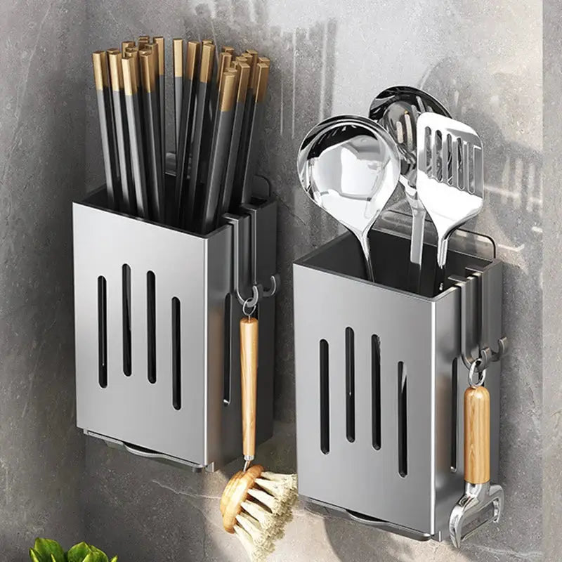 Wall-mounted Punch-free Chopstick Holder Kitchen Sink Tableware Drain Rack from PriceLows™